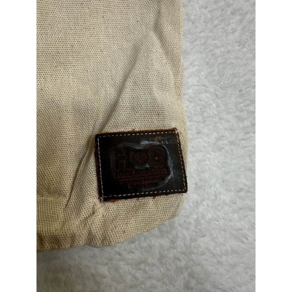 Hide and Drink dust Pouch Bag Natural Linen Hand made-Leather Drawstring-14 x 9